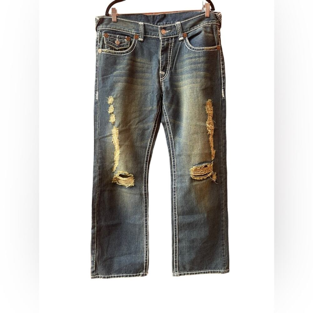True Religion BIG T  Distressed Denim Jeans Mens Size:38